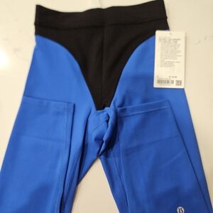 Lululemon Athletica Wundertrain Black and Blue  HR Tight * Twill NWT SZ 4